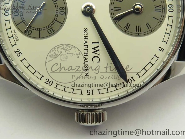 MIROTIME 0426 Upgraded Portuguese Flying Tourbillon SS White Dial 2 Sub Dials on Black Leather Strap 7161